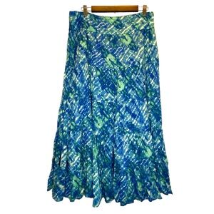 Blue and Green Women's Skirt